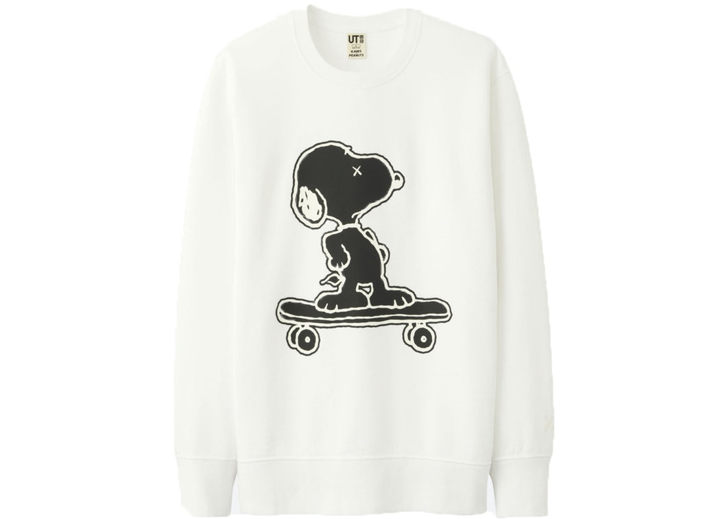 Uniqlo Kaws Crewneck Sweater Snoopy Skateboard White