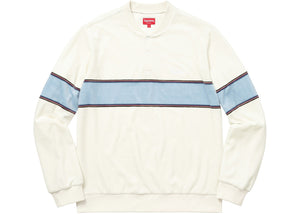 Supreme Velour Sweater Snap Henley White