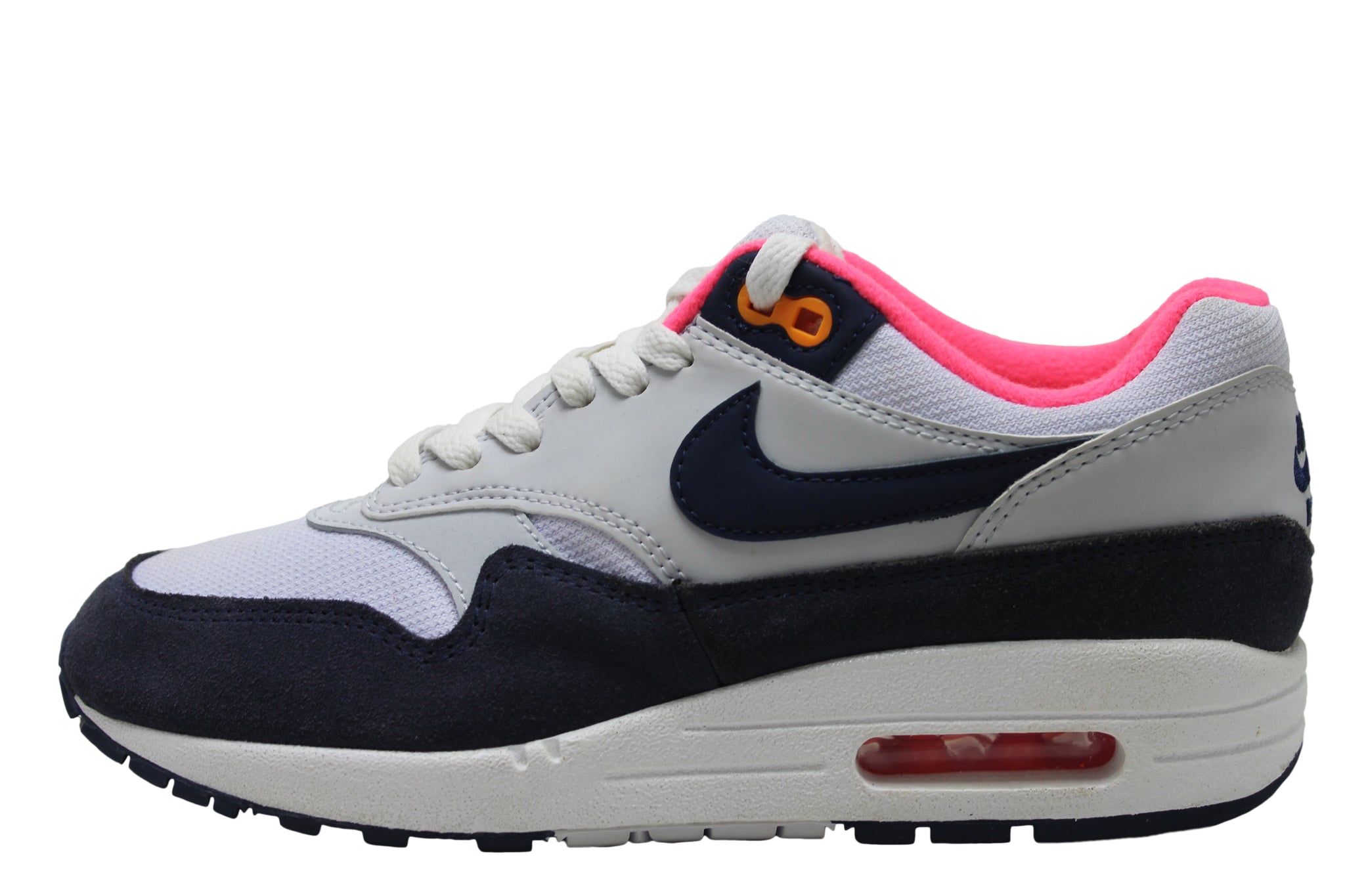 WMNS Nike Air Max 1 Pure Platinum Midnight Navy Racer Pink Www