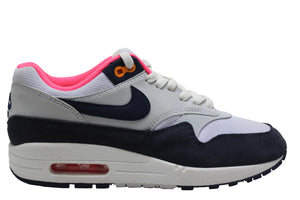 WMNS Nike Air Max 1 Pure Platinum Midnight Navy Racer Pink