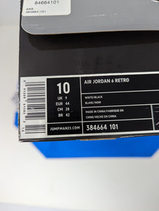 Air Jordan 6 Retro "Oreo" (2010) PRE-OWNED