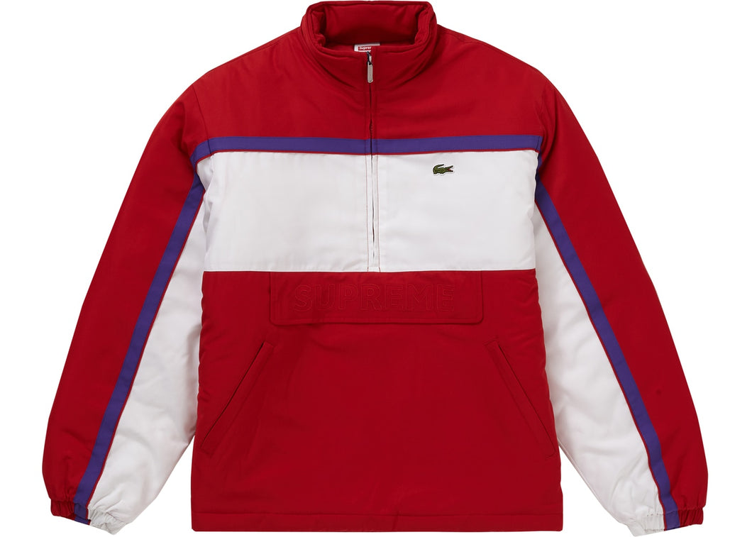 Supreme Lacoste Puffy Half Zip Pullover Jacket Red