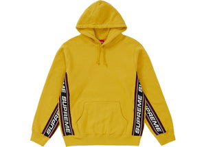 Supreme Text Rib Hooded Sweatshirt Mustard Hoodie